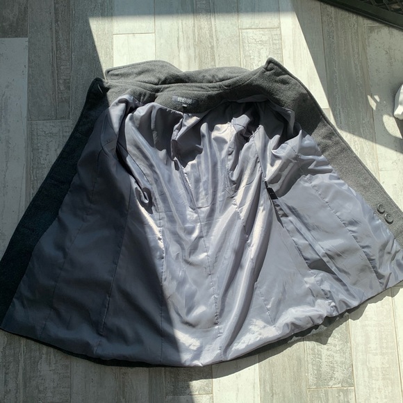 Kenneth Cole Wool Classy Button Down Dress Pea Coat Single Breasted Gray 12 - Picture 9 of 16